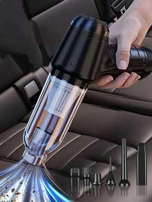 便携式无线吸尘器，高吸力手持式车载吸尘器，带可水洗滤网，支持吹风功能，车内家用皆宜，可吸除灰尘、碎屑、宠物毛发，2400mAh电池，车载配件 - A - 查看 3