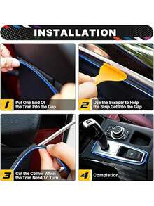 Flexible Car Interior Decorative Trim Strip, Dashboard And Door Edge Decorative Cover Panel, Universal Car Styling - one-size - View 4