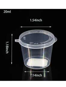 25/50pcs Disposable Sauce Cups With Lids, Takeout Dipping Sauce Containers For Chili, Garlic, Pickles, Passion Fruit Dip