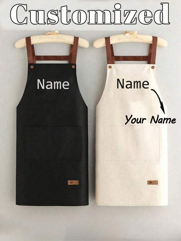 1pc Customized Kitchen Cooking Apron, Custom Print Apron - Personalized Cooking Apron, Custom Logo Apron, Chef Apron, Custom Name Apron, Gift For Bakers, BBQ Apron, Kitchen Apron, Modern Polyester Oil-Proof Apron, Black Kitchen Apron, Polyester Apron For Garden, Kitchen And Housework Perfect For Home, Restaurant, And Kitchen Cooking, Suitable For Mother's Day, Wedding Season, Graduation Season, Gifts For Family And Friends,Home & Living,Haunt Your Home, Autumn Home Refresh