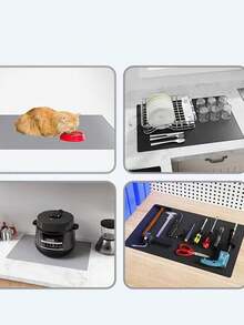 2 tấm thảm cà phê silicon 2 trong 1 & thảm lau bát đĩa, thảm quầy pha cà phê 24''x16'' có thảm lau bát đĩa có thể tháo rời cho mặt bàn bếp, phụ kiện quầy pha cà phê vừa vặn dưới máy pha cà phê, máy pha cà phê, bình pha cà phê, máy pha cà phê espresso, giá để bát đĩa - Nhiều màu - Xem 7