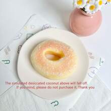 1 件慢回弹舒缓减压玩具仿真面包创意玩具甜甜圈吐司片 - 米色 - 查看 15