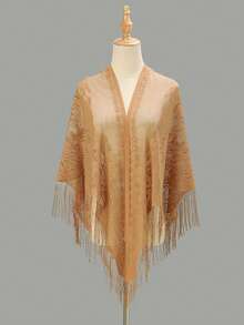 1pc Butterfly Embroidery Lace Hollow Triangular Scarf/Shawl - Multicolor - View 26