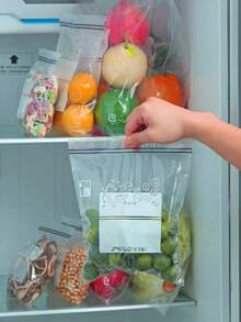 20/65/130PCS Transparent Zipper Bag, Sealed Food Storage Zipper Lock Bag, Suitable For Biscuits, Candies, Snacks, Dried Fruits And Grains, Grain Spices, Portable Leak-Proof Food Freshness Container, Vacuum Sealing Bag, Kitchen Accessories, Zipper And Pattern Color Random, Back-To-School Supplies - Multicolor - View 8