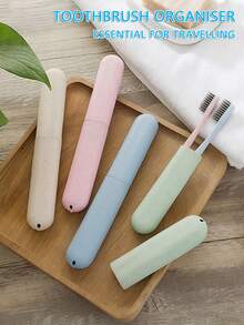 3/2/1pc Toothbrush Holder, Mixed Color, Toothbrush & Toothpaste Storage Container, Dental Care, Travel Friendly, Compact Design, Easily Fits In Luggage, Suitable For Bathroom, Bedroom, Home Travel Essentials Vacation Holiday - Multicolor - View 2