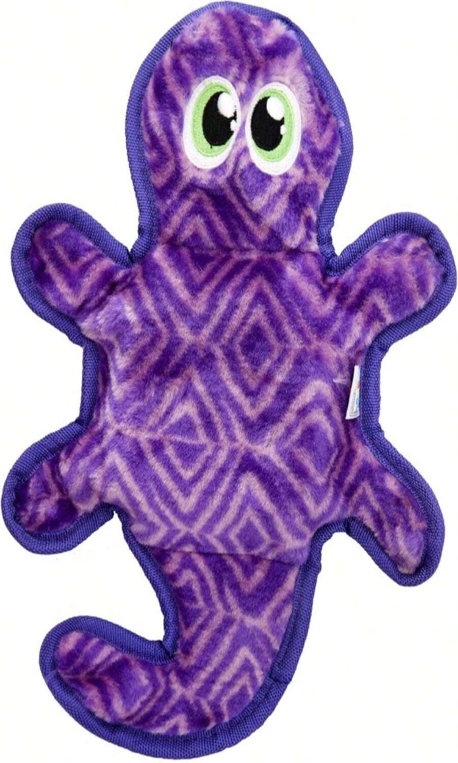 Outward Hound Durablez Stuffing-Free Squeaky Interactive Dog Toy, Tough Plush, Gecko, Green, Large