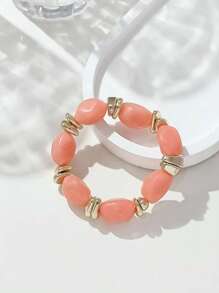 1pc Fashionable Vintage Bohemian, Exaggerated Thick Acrylic Beaded Bracelet, (Can Be Freely Matched Into Multiple Stacked Bracelets), Suitable For Women, Couples, Parties, Daily Wear, Luxury & High-End