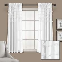 Lush Decor Avery Window Curtain Panels White 54x63+2 Set Halloween-Fall Decor-Room Decor - 白色 - 查看 1