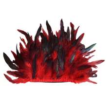 哥特式女性人造羽毛肩章带，适用于万圣节狂欢节服装 - 彩色 - 查看 5