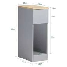 SoBuy Bedside Table With Drawer For Box Spring Bed, Sofa Table, Side Table, Narrow Telephone Table, Nightstand, Bedside Table, Black W X H X D Approx. 20 X 60 X 35 Cm FBT111 - 灰色 - 查看 4