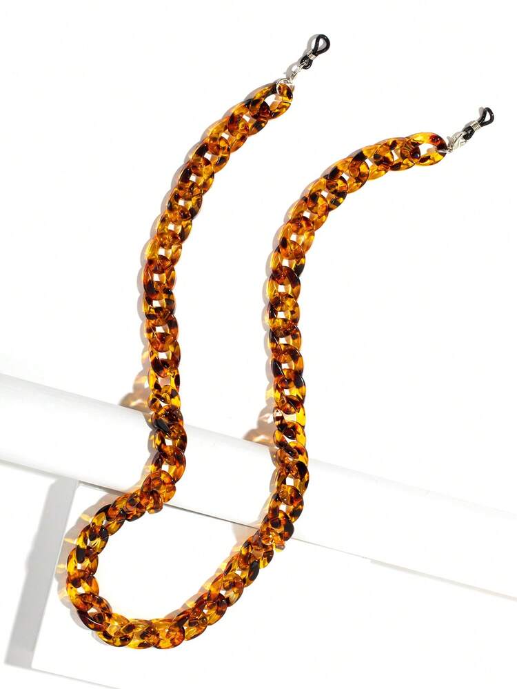 1pc Multi-Color Acrylic Eyeglasses Chain, Candy Color Women Fashion Glasses Strap, Eyeglasses Lanyard, Non-Slip Unisex Eyewear Chain, Gift For Friends And Family - Multicolor - View 3