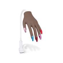 Mano de práctica de uñas acrílicas - Mano de práctica de uñas de silicona, versión mejorada con placas de uñas que nunca se caen, uñas postizas para técnicos de uñas, utilizada para la práctica de uñas, modelo de práctica flexible, viene con 50 placas de uñas. Los dedos ya no se rompen fácilmente - Los dedos tienen un esqueleto de aluminio de 3,2 mm en el interior, conectado a través de todo el dedo, lo que permite que los dedos se doblen en varios ángulos. - Marrón Chocolate - Ver 7