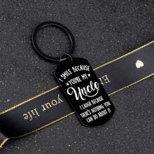 1pc Uncle Gifts The Best Special Funny Uncle Key Gifts Ring From Niece & Nephew For Men He Him Birthday Father's Day Gifts Christmas