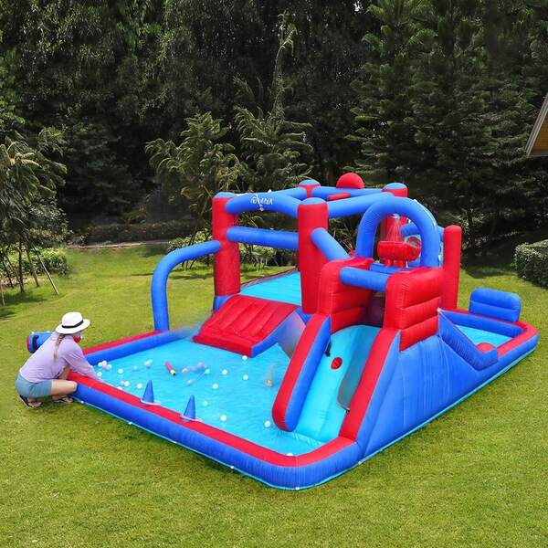 SUN YEE 11 Play Zones Inflatable Trampoline Bounce House Jumping Water Slide