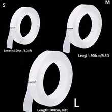 1 pieza/3 piezas Cinta adhesiva doble cara de alta resistencia, cinta adhesiva doble cara nano de alta viscosidad, no deja rastros al pegar artículos, no daña las paredes, con una fuerte viscosidad, talla grande duradera que los ganchos, cinta adhesiva doble cara lavable, cinta adhesiva doble cara impermeable reutilizable, cinta adhesiva doble cara transparente de uso intensivo lavable y súper resistente, tiras decorativas, se puede cortar. Cinta adhesiva nano removible, lavable y transparente de uso múltiple para pegar artículos en el hogar/oficina/coche.