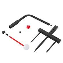 CNCEST Golf Swing Trainer For Outdoor, 3 Adjustable Heights Golf Training Aids Automatic Ball Return Golf Swing Training Aid For Outdoor Golf Practice, Strength & Tempo Training For Chipping Hitting - Đen và đỏ - Xem 9