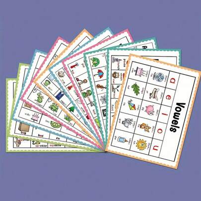 10 tấm áp phích học ngữ âm tiếng Anh, thẻ từ hướng dẫn đọc tự nhiên, áp phích lớp học cho giáo dục tiếng Anh sớm