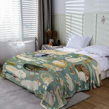 Manta para mascotas de 2 capas, impermeable y a prueba de fugas, manta suave y esponjosa con estampado, manta para sofá