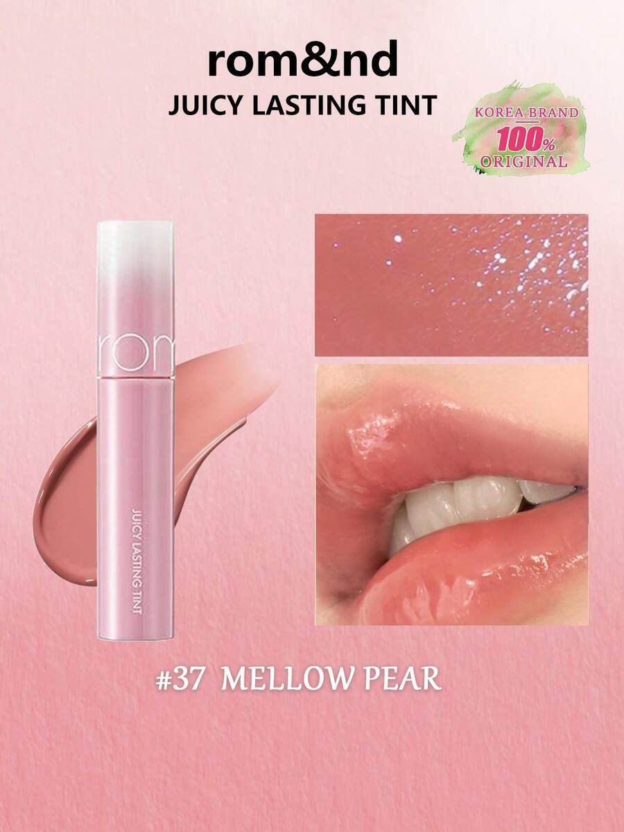 Rom&nd Romand JUICY LASTING TINT 37 MELLOW PEAR 5.5g/0.2oz，輕盈透氣果凍質地，亮澤光澤色調，持久易上妝，舒適日常唇妝，適合初學者，韓系美妝，Olive Young，禮物