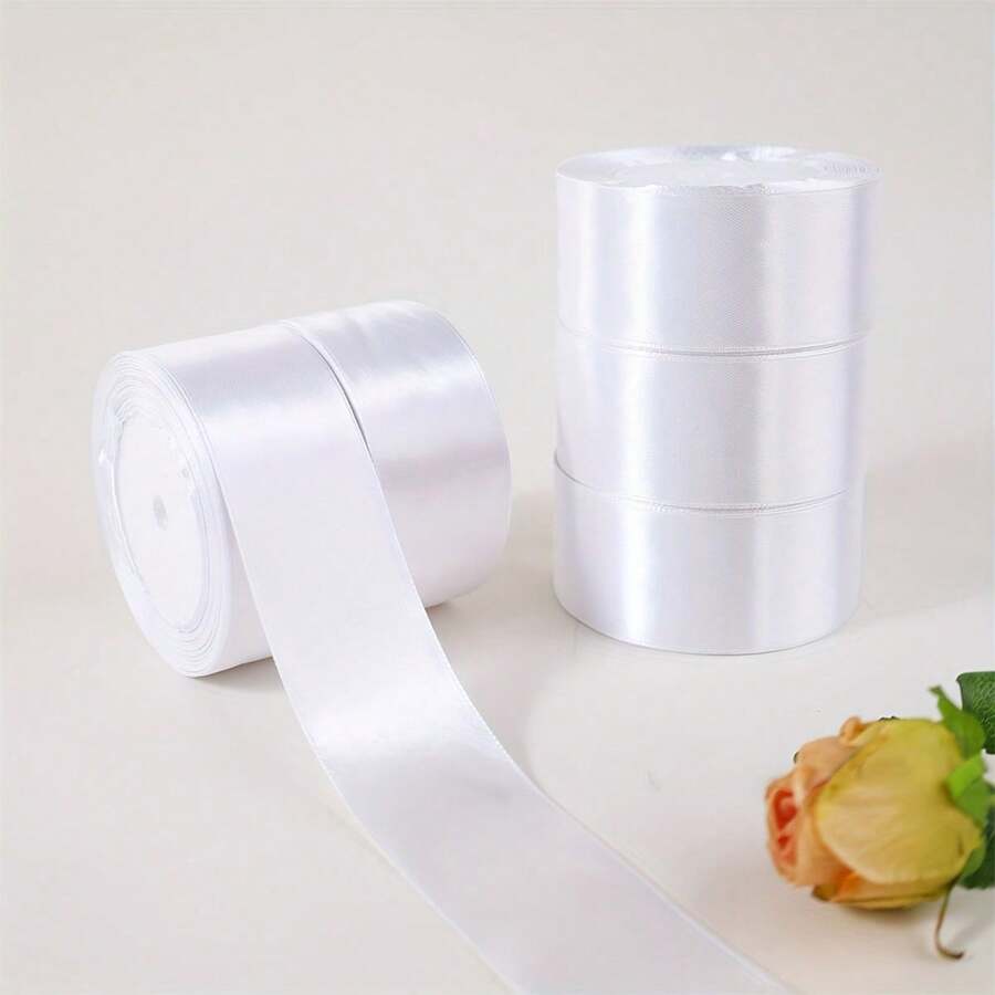 1 卷 0.6/4 厘米宽缎带，适用于发饰、蛋糕烘焙、包装 - 粉色 - 查看 1