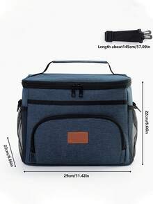 1 件黑色、灰色、酒红色、海军蓝加厚大容量保冷保温冰包车载野餐包防漏单肩保温午餐盒包户外便携午餐包女士午餐盒 - 彩色 - 查看 14