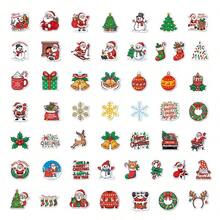 50/100 Peças Adesivos Cintilantes de Natal Feliz, Adesivos de Parede, Embalagem de Presente de Natal, Adesivos Decorativos, Decoração Externa de Presente
