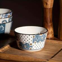 4pcs Ceramic Bowls, Japanese Small Ceramic Bowls, Hand-Painted Glaze Technology, High Temperature Firing, Bright Color, Crack Resistance, Suitable For Eating Rice, Salad, Congee. Desserts, Ice Cream, Etc. Are Used For Dishes, Dipping Sauces, Snacks, Noodles, Ovens, Etc.