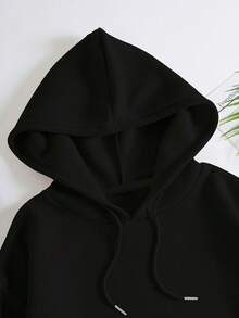 Custom Women's Hoodie - You Can Add Personalized Text And Images (Such As Family Photos, Or Design A Warm And Cute Pet-Themed Hoodie And Sports - Black - View 3