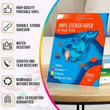 100 tờ giấy dán decal in phun - Trắng bóng - Giấy decal chống thấm nước - Kích thước chuẩn A4 21cm X 29,7cm - Trắng 1 - Xem 6