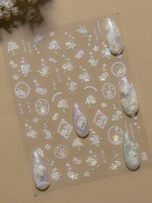 Exquisite Butterfly Wing Nail Art Stickers - Self-Adhesive, Scent-Free Decorations For Hands & Feet With Elegant Designs And Easy Application Nails Nail Supplies - White - View 8