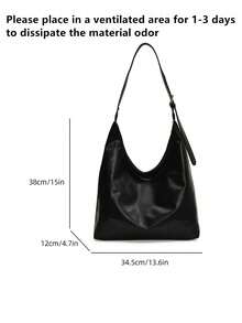 Túi Tote Lớn Thời Trang Cho Nữ, Túi Đeo Vai Thiết Kế Mới, Chất Lượng Cao - màu đen - Xem 2