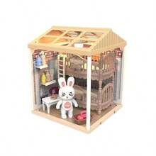 1pc DIY Miniature Rabbit House Model Kit, Micro World Bunny Cottage DIY Model, Cozy Rabbit Home DIY Set, Stitch Toys, Travel Toys, Classroom Fidget Toys, Mini Stuff, Bath Toys, Christmas Stationery, Stress Ball, Birthday Gift, Christmas Gift, Halloween Gift, Perfect Gift, Presents