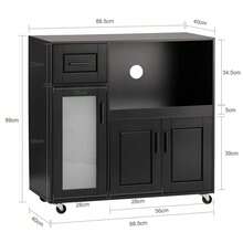 SoBuy Kitchen Cabinet FSB78-HG - 黑色 - 查看 2