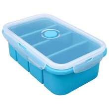 Silicone Freezer Tray With Lid, Food Storage Container, 1 Cup Portion, Ice Cube Tray For Soup Sauce Meal Prep, - Màu xanh lam - Xem 2