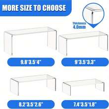 4/8Pcs Acrylic Risers, Clear Rectangular Tiered Display Stand, Tabletop Display Riser Shelf - 4Pcs Acrylic Risers - View 5