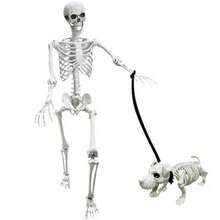 1 件大型万圣节骷髅雕塑 - 经典塑料独立式室内外装饰，适用于鬼屋、花园、酒吧和派对 - 无需电池，幽灵墓地场景装饰，万圣节装饰，怪诞之夜主题，哥特式装饰，轻质装饰，家居装饰 - 彩色 - 查看 10