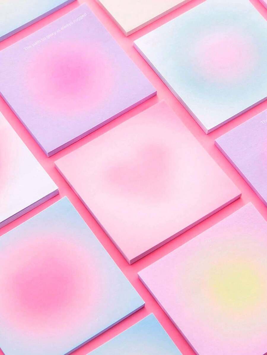 50张/本渐变色便签本，ins风夏日彩色便签，学生文具，办公学校用品，颜色随机