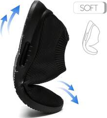 Mens Slip On Shoes Tennis Sports Sneakers Lightweight Casual Dress Summer Beach Slippers-2025 - 黑色 - 查看 11