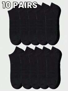 10/15/30 pares de calcetines de tobillo de unicolor unisex, calcetines casuales lisos negros/blancos/grises para hombres y mujeres, calcetines cortos de bajo corte para primavera, verano, otoño, invierno, suaves, cómodos, ligeros, versátiles, transpirables, que absorben la humedad, adecuados para uso diario, ocio, al aire libre, deportes, oficina