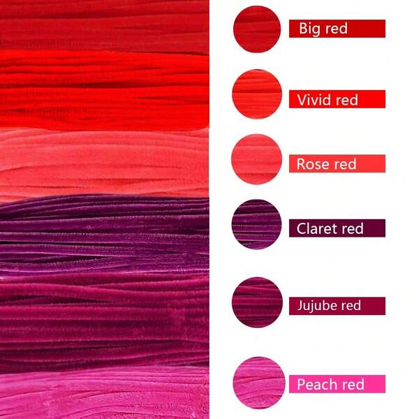 99/299 pièces Cure-pipes rouges pour artisanat, 6 couleurs assorties de cure-pipes rouges pour l'artisanat, cure-pipes pour l'artisanat de Noël, tiges de chenille pour fournitures d'art et d'artisanat, projet créatif DIY