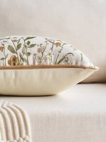 غطاء وسادة مزخرف بنقشة الجاكار الشينيل الزهري (بدون إدراج)، غطاء وسادة زخرفي كلاسيكي من الجاكار الشينيل الزهري، مناسب لديكور المنزل والأريكة والسرير طوال العام