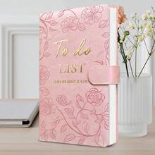 To Do List Notebook & Daily Planner, Leather-Bound With Magnetic Closure | 64 Undated Pages | Task/Water/Habit Tracker