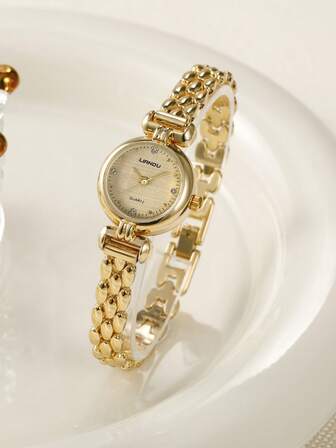 1 set nieuwe modieuze armbandhorloges voor dames, vintage luxe minimalistisch elegant lichtgewicht veelzijdig quartzhorloge, geschikt voor dagelijks gebruik, verjaardagscadeau, feestjes, vakantiebijeenkomsten, ideaal cadeau voor jezelf of vrienden