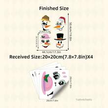 4 arkusze/zestaw naklejek z motywem kreskówkowej buzi, samoprzylepne, kompatybilne z powierzchniami plastikowymi, zdejmowane, do dekoracji domu, odpowiednie do kosza na śmieci, na ścianę, do toalety, lodówki, błyszczące wykończenie, zabawny motyw, dekoracja i ściany, maskująca brzydotę, dekoracja pokoju, naklejki ścienne, naklejka ścienna