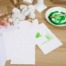 25张 | 300克冷压水彩纸 | 手工棉布毛边 | 适用于素描、绘画等 - 白色 - 查看 11