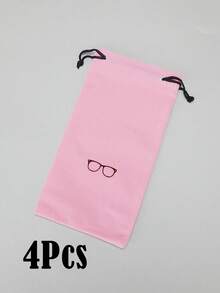 1-12 件植绒彩色抽绳眼镜收纳袋，时尚便携式眼镜盒 - 多色 - 查看 26