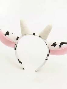 1 pièce Serre-tête oreilles de vache mignon, accessoire de costume d'Halloween, accessoire de performance et de photo, coiffe de dessin animé adorable, serre-tête amusant, accessoire capillaire, accessoire de festival, bandeau, cerceau pour cheveux, bandeau pour femmes, accessoire de beauté pour la maison, cadeau d'accessoire pour la tête - Orange - Voir 5