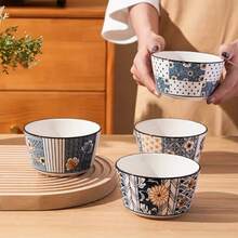 4pcs Ceramic Bowls, Japanese Small Ceramic Bowls, Hand-Painted Glaze Technology, High Temperature Firing, Bright Color, Crack Resistance, Suitable For Eating Rice, Salad, Congee. Desserts, Ice Cream, Etc. Are Used For Dishes, Dipping Sauces, Snacks, Noodles, Ovens, Etc.