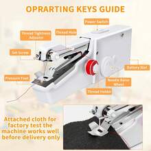 Handheld Electric Sewing Machine For Beginners Adult,Portable Mini Stitching Single Thread Machine Sewing Kit For Quick Clothes Repairs,Suitable For Home Travel DIY,Battery Or USB Powered - 白色 - 查看 2