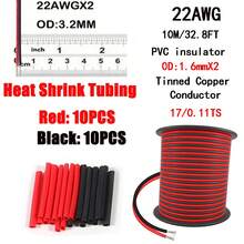 2-Pin 33ft/10M Extension Cable, 18AWG-22AWG Stranded Tinned Copper Wire For LED Lighting - Red Polyvinyl Chloride, 110V-220V, Hard-Wired, No Battery Needed, LED Lighting Cable | Sleek Red Cable | Durable Wire Construction, LED Lighting Kit